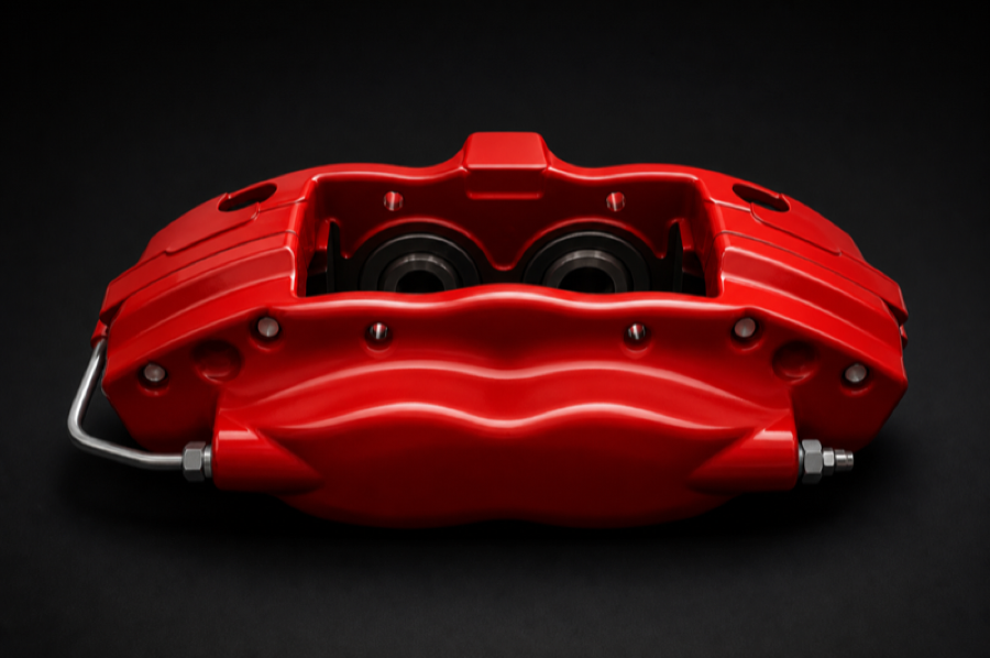 Brembo F40 — внешняя сторона, красный корпус без логотипа